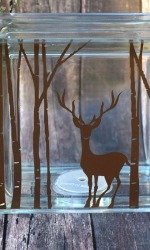 Christmas Deer Glass Block Silhouette Tutorial