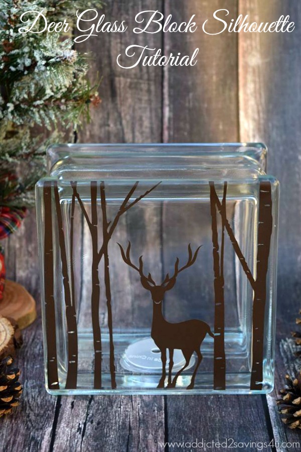 Deer Glass Block Silhouette
