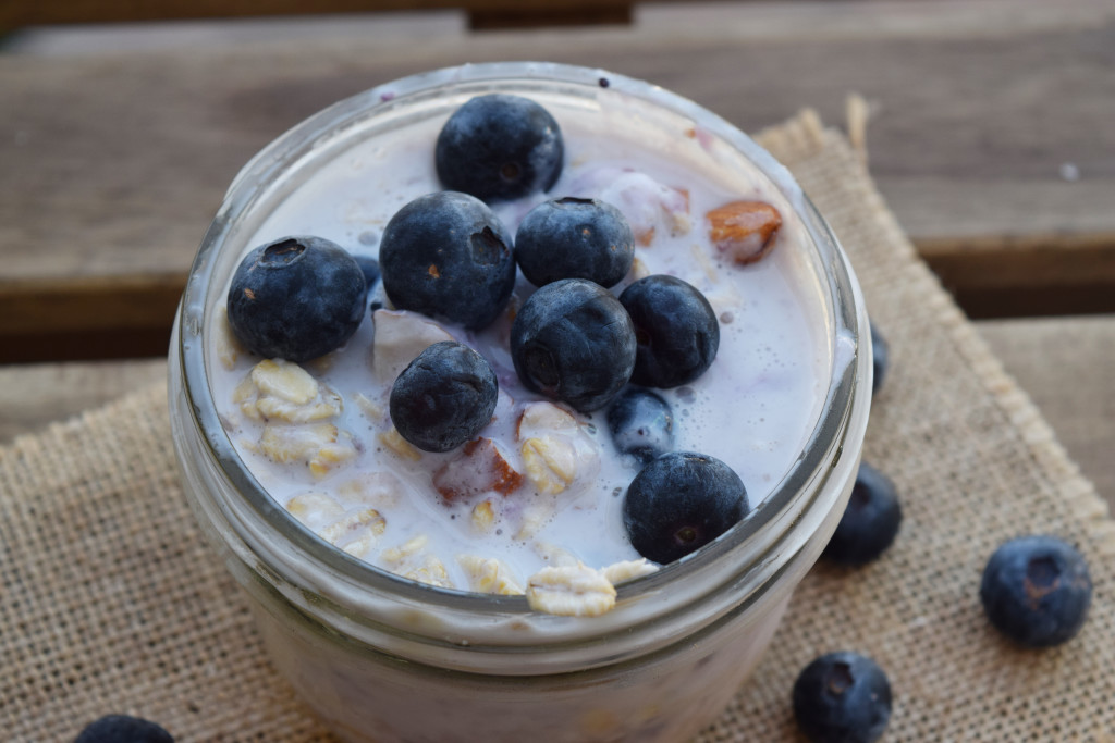 Overnight Blueberry Oatmeal upclose