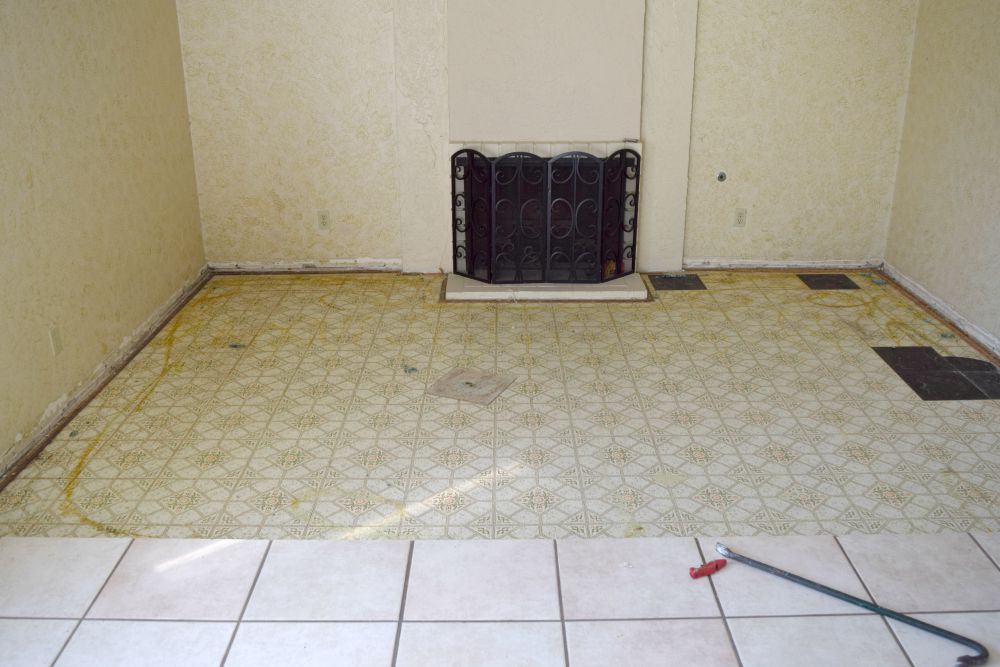 Drop Down Living Room carpet removed