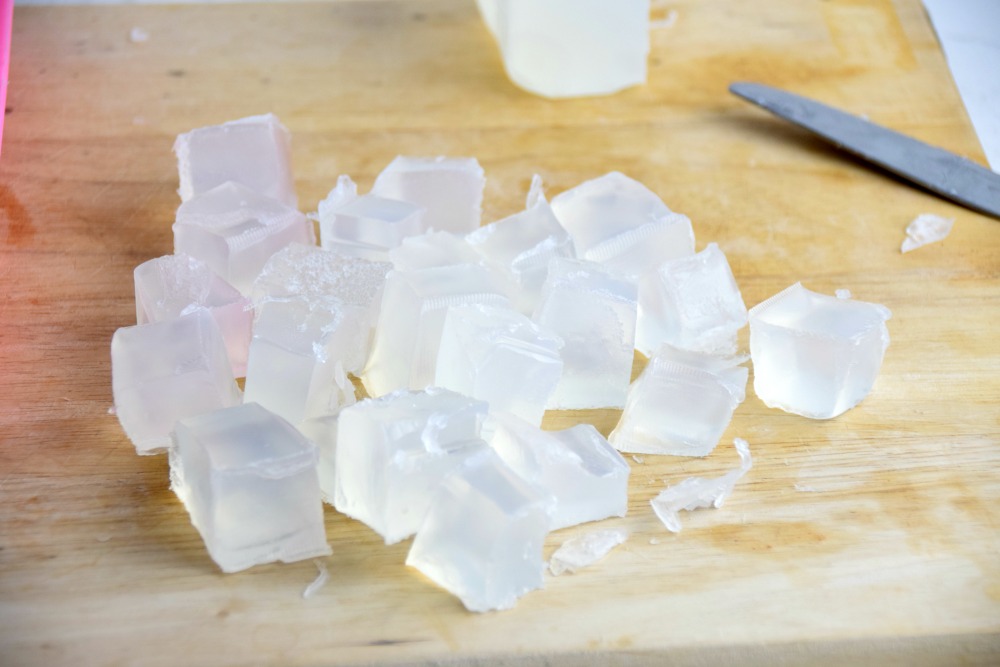 Homemade Watermelon Soap Cubes